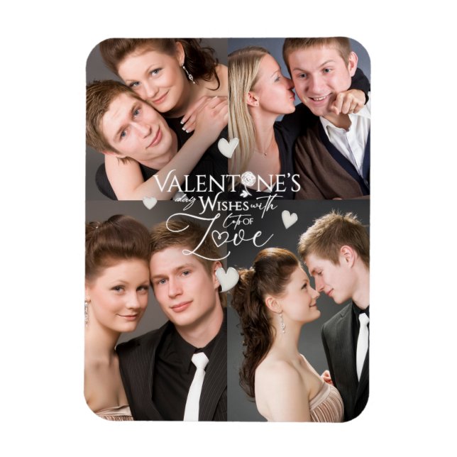 Magnet Flexible Cadeau photo moderne de la Saint-Valentin (Vertical)