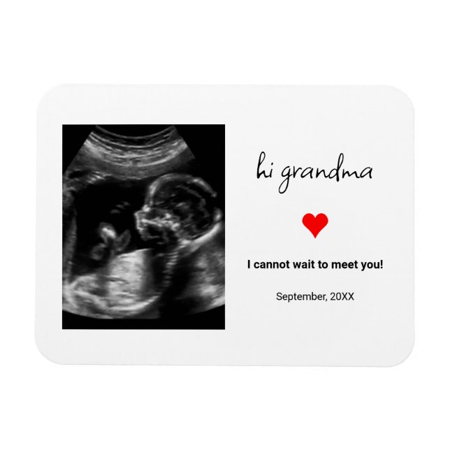 Magnet Flexible Cadeau Photo Personnalisé Ultrasound Pour Grand-Mè (Horizontal)