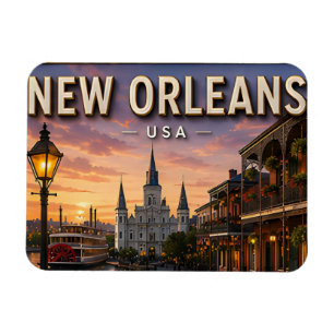 Magnet Flexible Cadeau souvenir de voyage à La Nouvelle-Orléans Lo