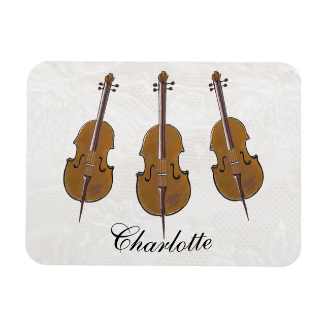 Magnet Flexible Cadeau trio de violoncelle personnalisé (Horizontal)