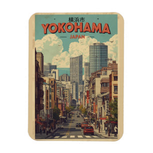 Magnet Flexible Cadeaux Chinatown de la ville vintage de Yokohama