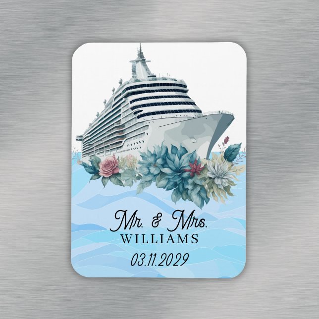 Magnet Flexible Cadeaux de mariage personnalisés pour paquebot Sou (Cruise Ship Custom Wedding Favors Keepsake Magnet)