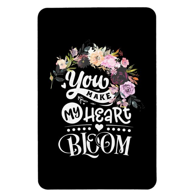 Magnet Flexible Cadeaux de Mariage | Vous Faites Mon Cœur Fleurir (Vertical)