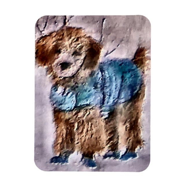 Magnet Flexible Cadeaux de Noël de caniche (Vertical)