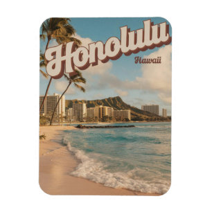 Magnet Flexible Cadeaux de plage tropicale d'Honolulu, Hawaï