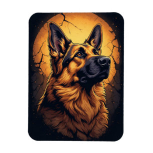 Magnet Flexible 🐾 Cadeaux de portrait de chien de berger allemand