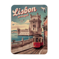 Cadeaux de tramway de voyage vintage lisbonne port