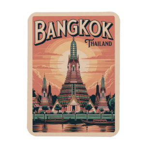 Magnet Flexible Cadeaux de voyage pour la ville rétro de Bangkok W