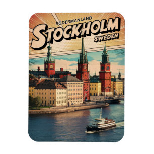 Magnet Flexible cadeaux de voyage vintage bande dessinée stockholm