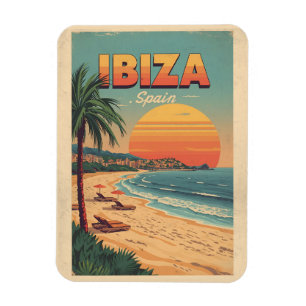 Magnet Flexible cadeaux de voyage vintage ESPAGNE IBIZA îles Baléa