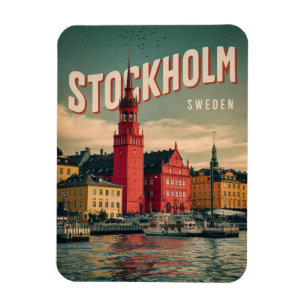 Magnet Flexible cadeaux vintage bord de mer stockholm suède