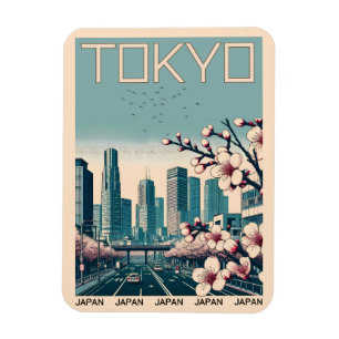 Magnet Flexible Cadeaux vintage de voyage à Tokyo Japon