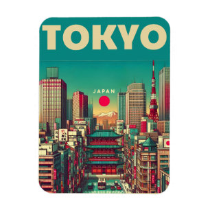 Magnet Flexible Cadeaux vintage de voyage à Tokyo Japon
