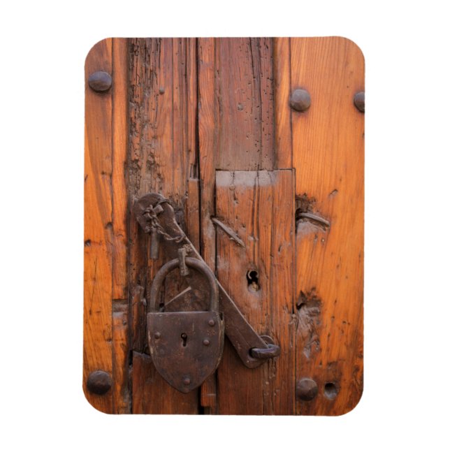 Magnet Flexible Cadenas sur une porte en bois (Vertical)