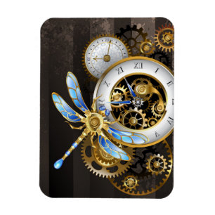 Magnet Flexible Cadran Steampunk avec libellule