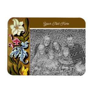 Magnet Flexible Cadre de bordure florale Personnalisé Ajouter votr