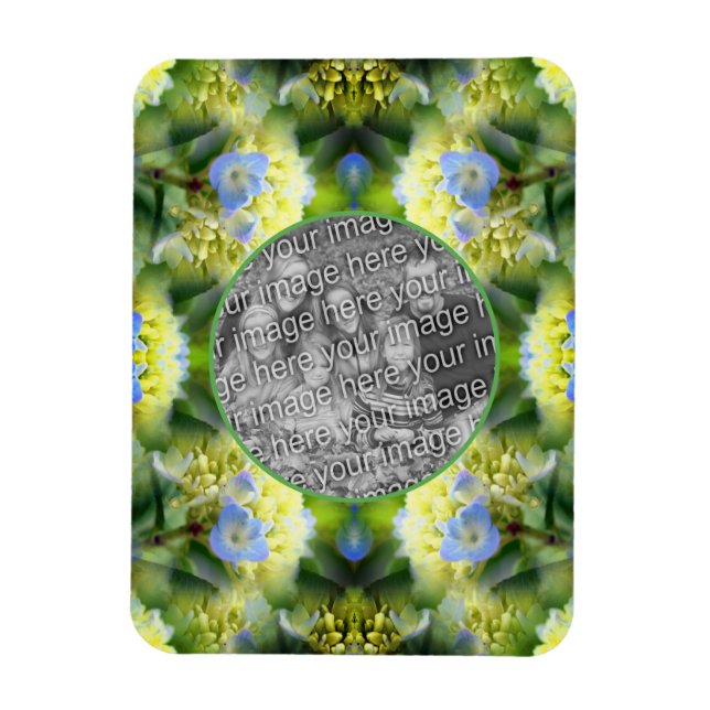 Magnet Flexible Cadre de fleurs Blue Hydrangea Créez votre propre  (Vertical)