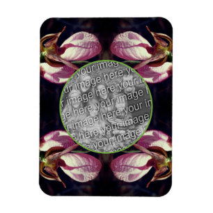 Magnet Flexible Cadre d'orchidée rose sauvage Ajouter votre photo