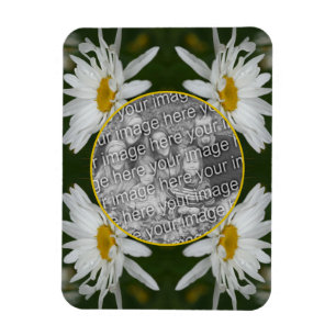 Magnet Flexible Cadre Fleur Blancs Ajouter Votre Propre Photo