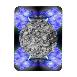 Magnet Flexible Cadre Fleur Gentien Bleu Ajouter Votre Propre Phot