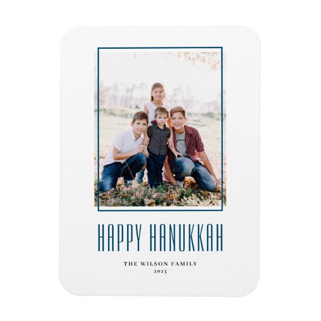 Magnet Flexible Cadre photo moderne Happy Hanoukka (Vertical)