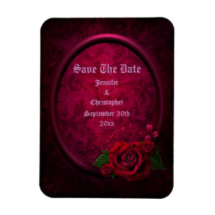 Magnet Flexible Cadre Rose Gothique Enregistrer Le Mariage Date