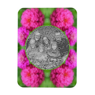 Magnet Flexible Cadre rose Zinnia Fleurs Créer Votre Propre Photo