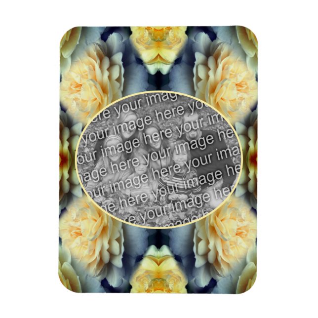 Magnet Flexible Cadres de gouttes de rose jaune Créez votre propre (Vertical)