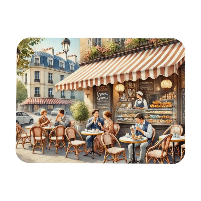 Magnet Flexible Café à Paris France Mug (Horizontal)