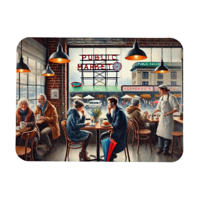 Magnet Flexible Café à Rainy Seattle (Horizontal)