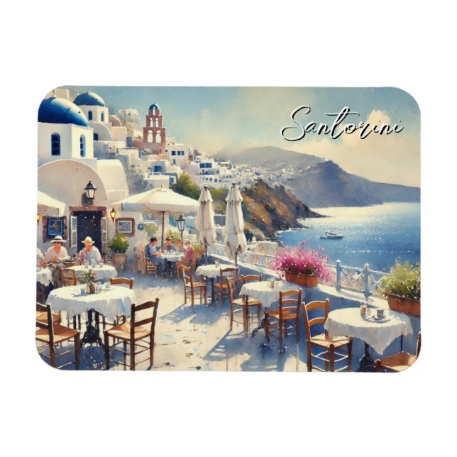 Magnet Flexible Café à Santorin (Horizontal)