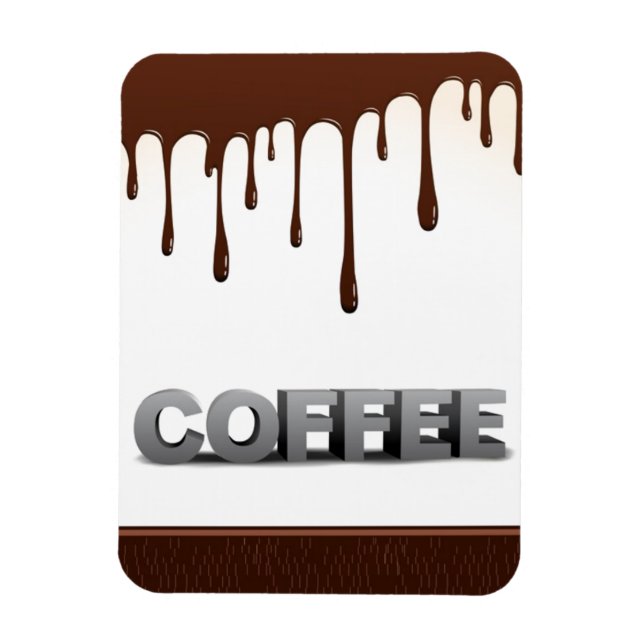 MAGNET FLEXIBLE CAFÉ CHOCOLAT DRIPS YUMMY MOTS DÉLICIEUX GRAPHIQUE (Vertical)