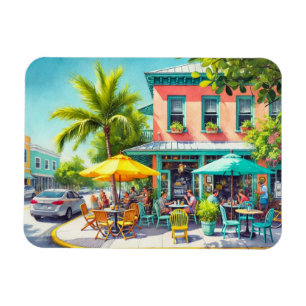 Magnet Flexible Café dans Key West Aquarelle Peinture