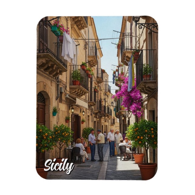 Magnet Flexible Café en Sicile Italie (Vertical)