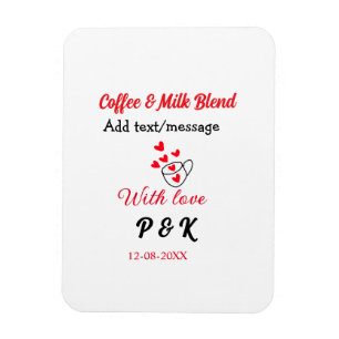 Magnet Flexible Café & mélange de lait couple amoureux café cœur r