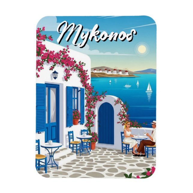 Magnet Flexible Cafe Mykonos Grèce Cyclades Voyage (Vertical)