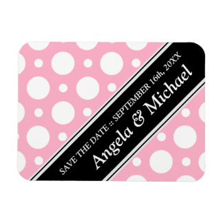Magnet Flexible Cafe Pink Assorti Pois Sauver la date