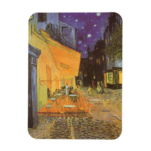 Magnet Flexible Café Terrasse à la nuit par Vincent van Gogh (Vertical)