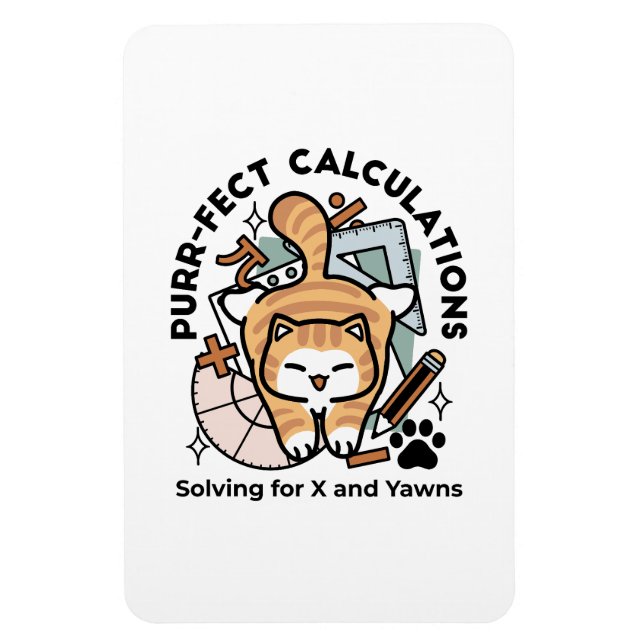 Magnet Flexible Calculs Parfaits – Création de Chat de Maths Drôle (Vertical)
