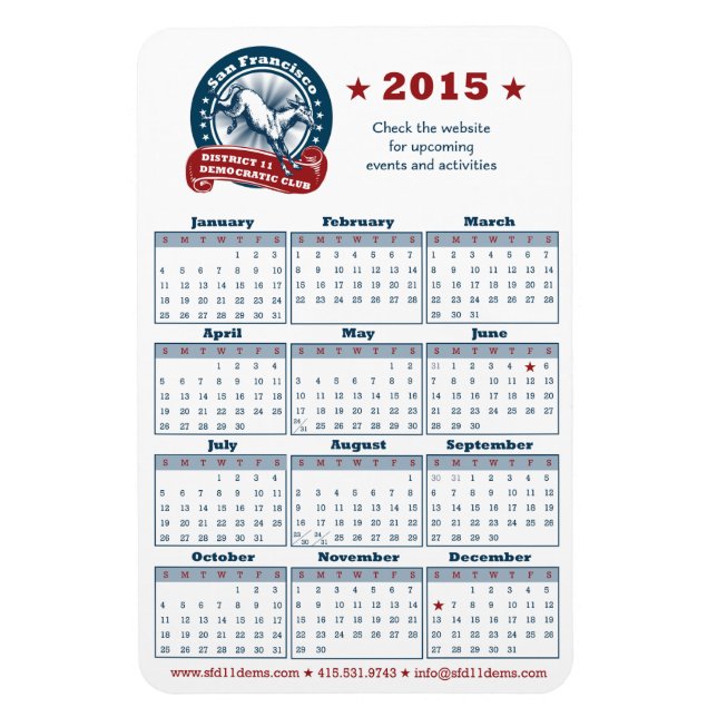 Magnet Flexible Calendrier 2015 (Vertical)