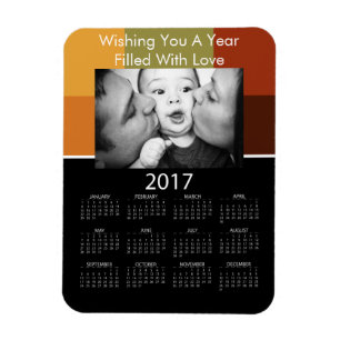 Magnet Flexible Calendrier 2017 avec photo de famille colorée