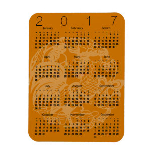 Magnet Flexible Calendrier 2017 du coq de papier Choisir la couleu