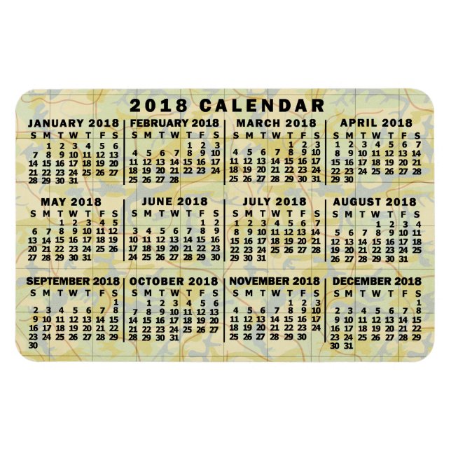 Magnet Flexible Calendrier 2018 (Voir la description pour la nouve (Horizontal)