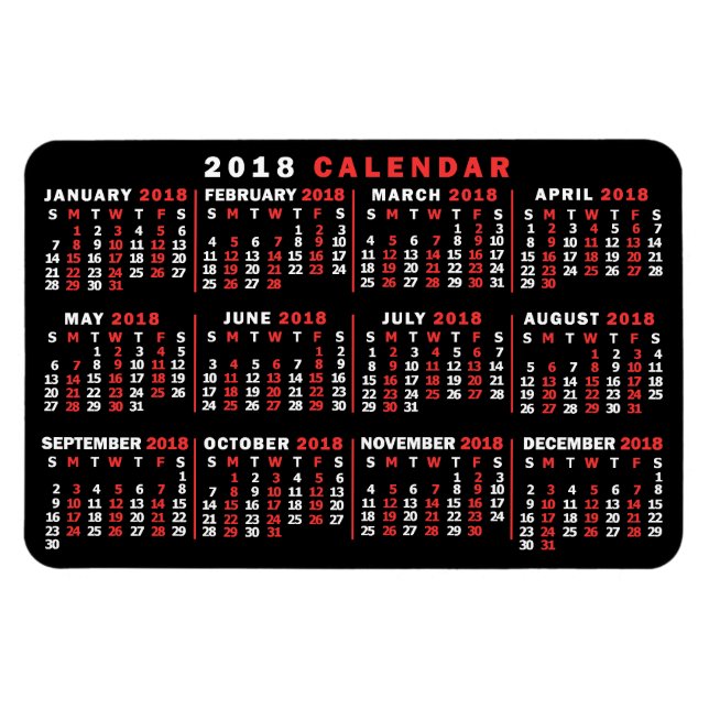 Magnet Flexible Calendrier 2018 (Voir la description pour la nouve (Horizontal)
