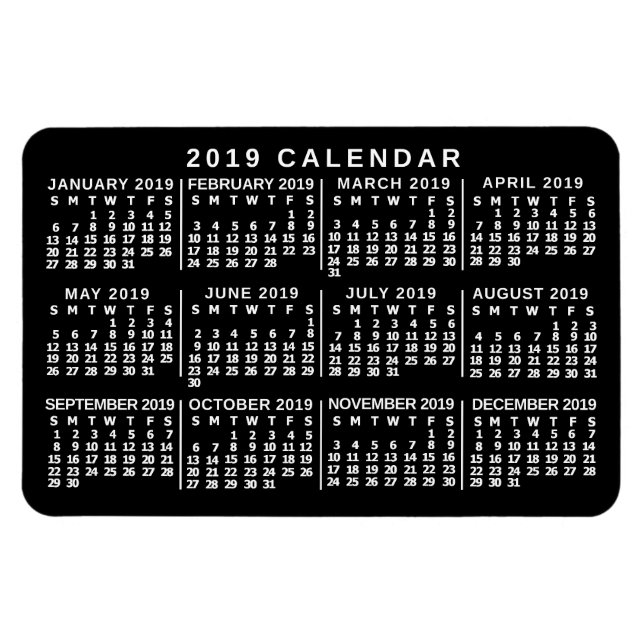 Magnet Flexible Calendrier 2019 (Voir la description pour la nouve (Horizontal)