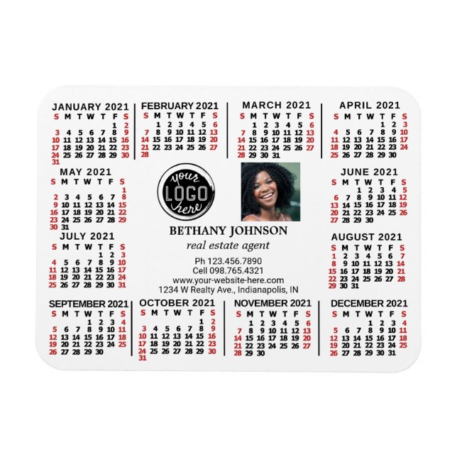 Magnet Flexible Calendrier 2021 (Voir la description pour la nouve (Horizontal)