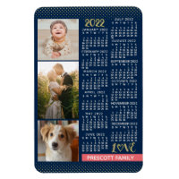 Calendrier 2022 Marine Coral Gold Family Photo Col