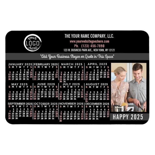 Magnet Flexible Calendrier 2023 Custom Business Logo Nom Photo Eas (Horizontal)