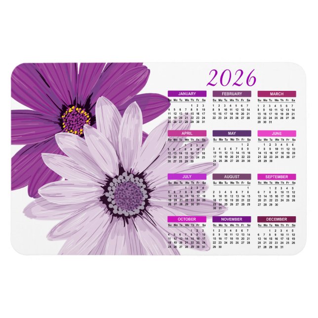 Magnet Flexible Calendrier 2023 Des Maisies Plutôt Violettes (Horizontal)