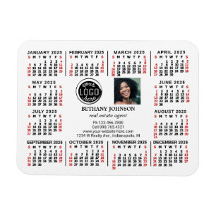 Magnet Flexible Calendrier 2023 Logo d'entreprise Photo Texte Faci